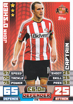 John O'Shea Sunderland 2014/15 Topps Match Attax Captain #C16